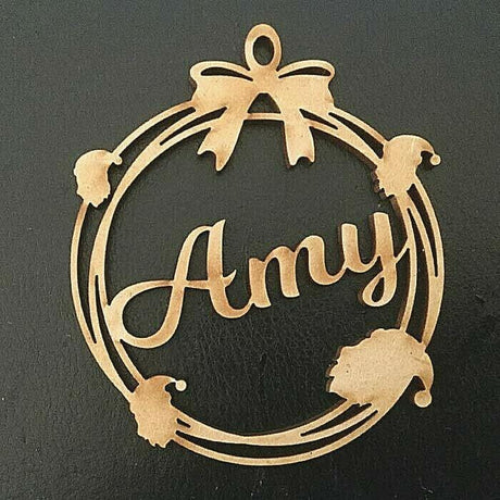 Personalised Santa Baubles | MDF Gift Tags - LaserworksUK