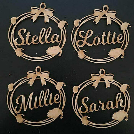 Personalised Santa Baubles | MDF Gift Tags - LaserworksUK