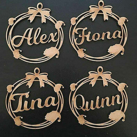 Personalised Santa Baubles | MDF Gift Tags - LaserworksUK