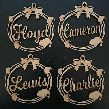 Personalised Santa Baubles | MDF Gift Tags - LaserworksUK