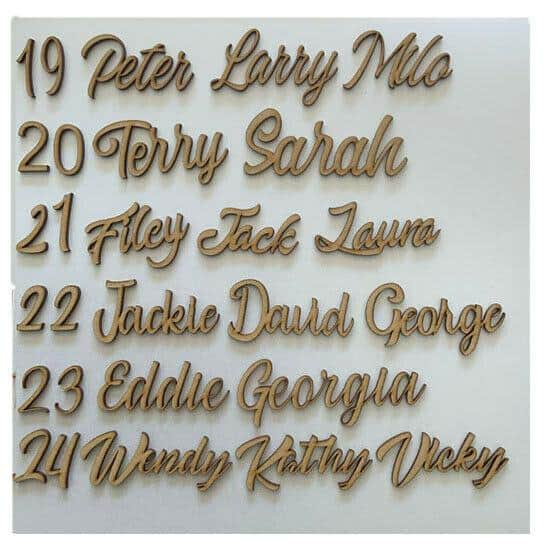 Personalised Script Names, Letters, Words - LaserworksUK