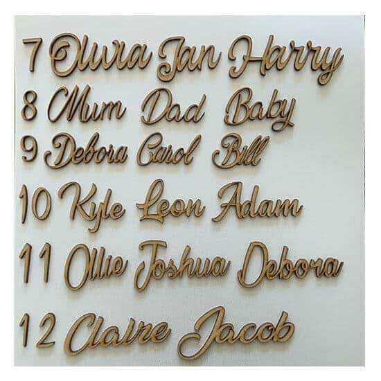 Personalised Script Names, Letters, Words - LaserworksUK