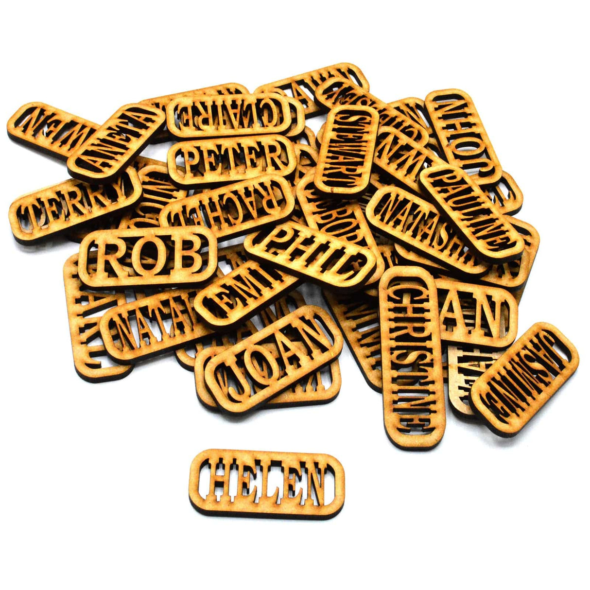 Personalised Wooden Keyring - Laser cut Key Chains - LaserworksUK