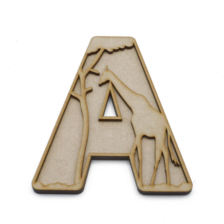 Safari Animal Theme Layered Letters - Full Alphabet Set Available - LaserworksUK