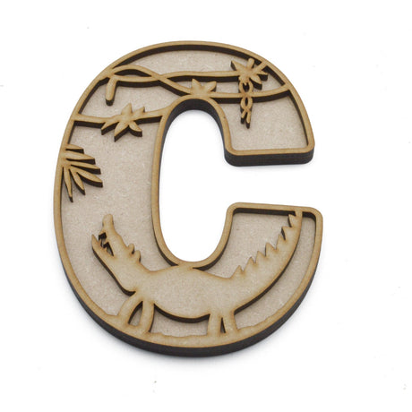 Safari Animal Theme Layered Letters - Full Alphabet Set Available - LaserworksUK