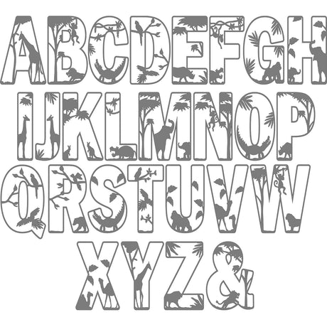Safari Animal Theme Layered Letters - Full Alphabet Set Available - LaserworksUK