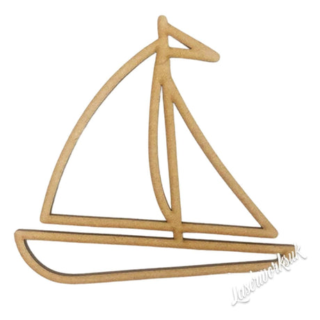 Sailing Boat Craft Shapes - Wooden Outline Yacht Shapes - LaserworksUK