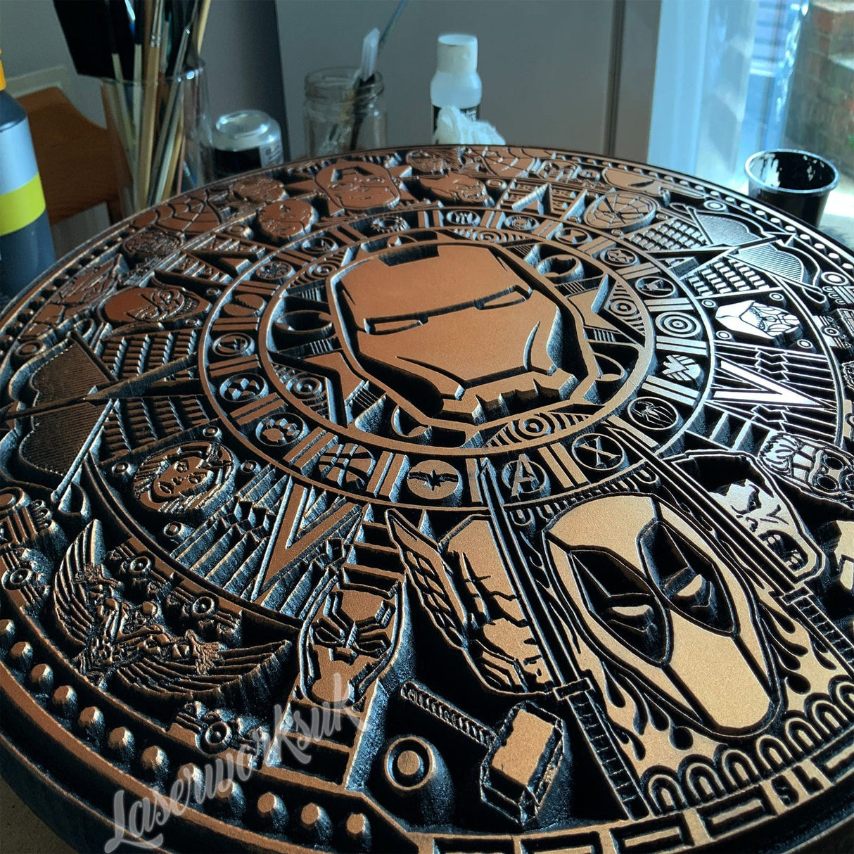 Star Wars Themed Aztec calendar - Wall Panel Décor - Laserworksuk