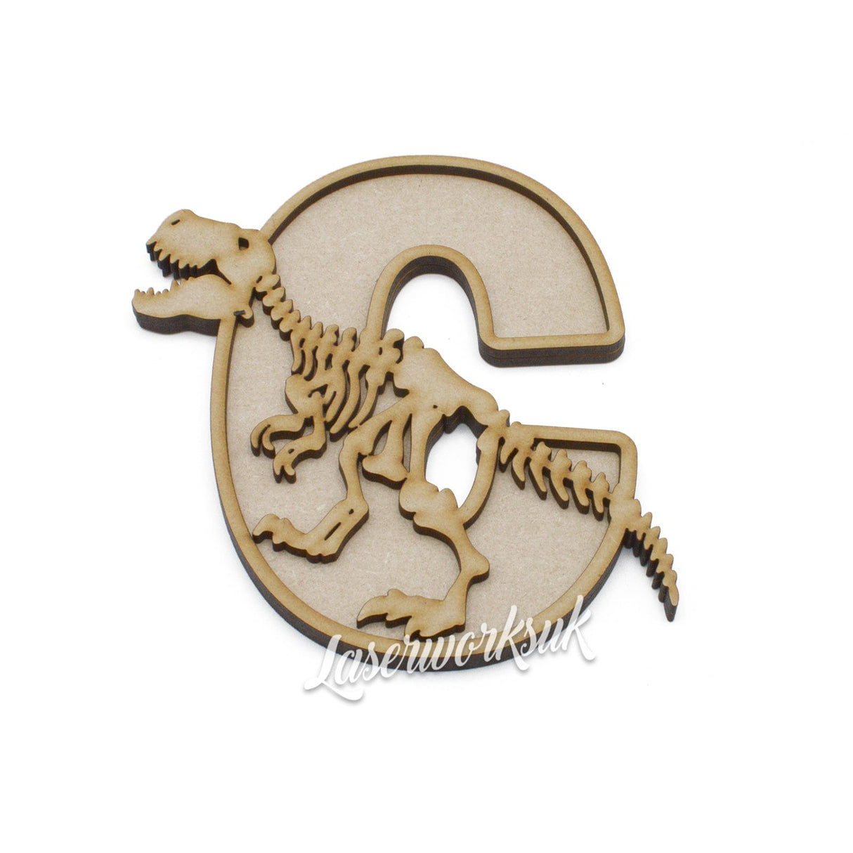 T-Rex Skeleton Dinosaur Alphabet Letters - Full Alphabet Set Available - LaserworksUK