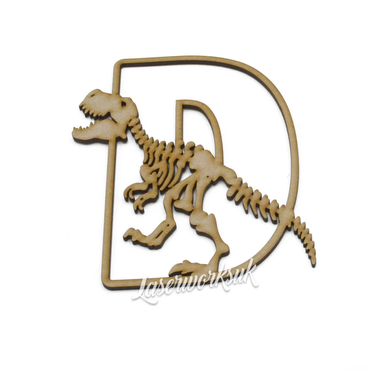 T-Rex Skeleton Dinosaur Alphabet Letters - Full Alphabet Set Available - LaserworksUK