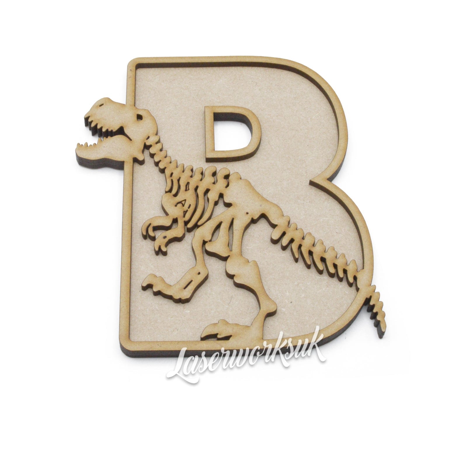 T-Rex Skeleton Dinosaur Alphabet Letters - Full Alphabet Set Available - LaserworksUK