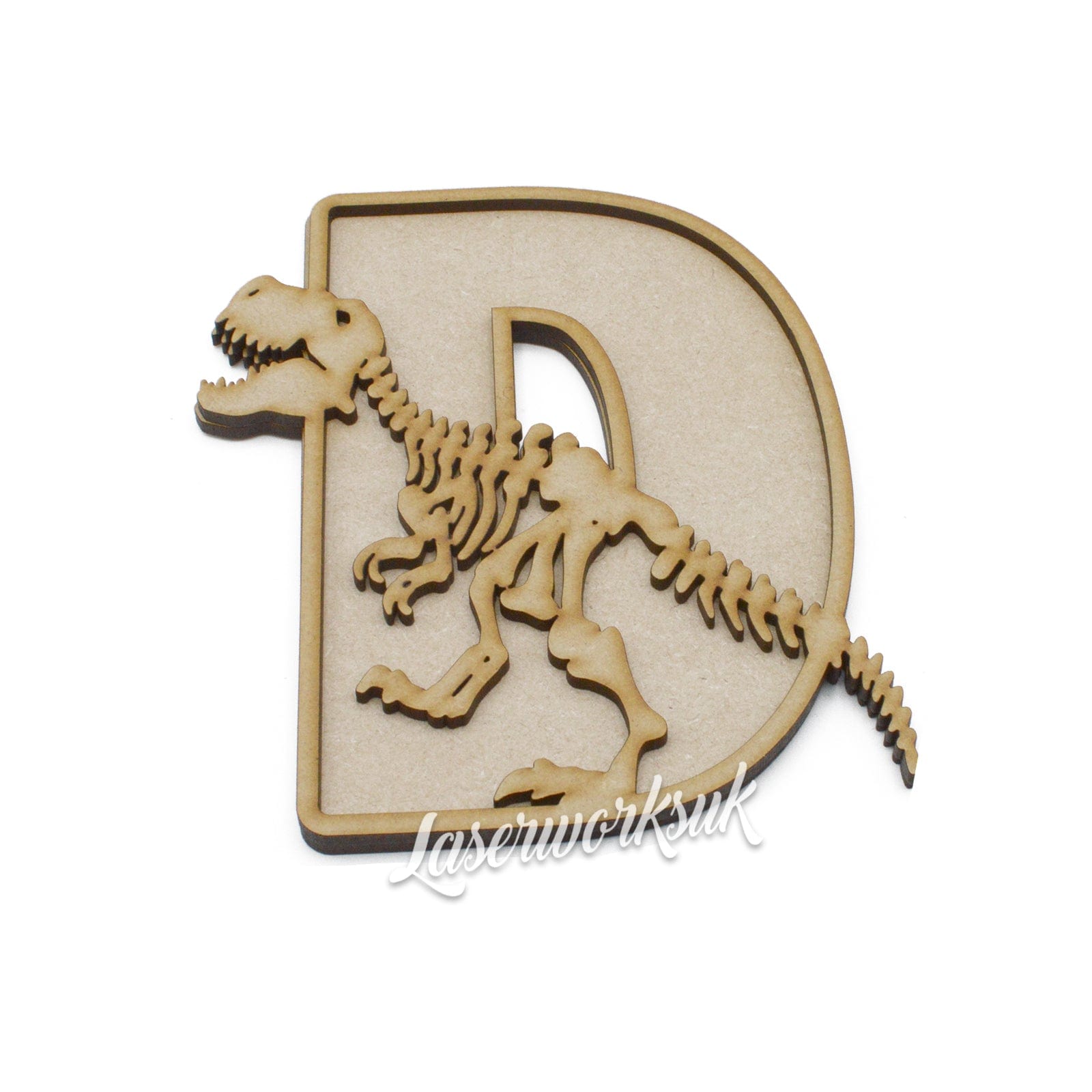 T-Rex Skeleton Dinosaur Alphabet Letters - Full Alphabet Set Available - LaserworksUK