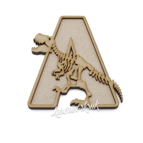 T-Rex Skeleton Dinosaur Alphabet Letters - Full Alphabet Set Available - LaserworksUK