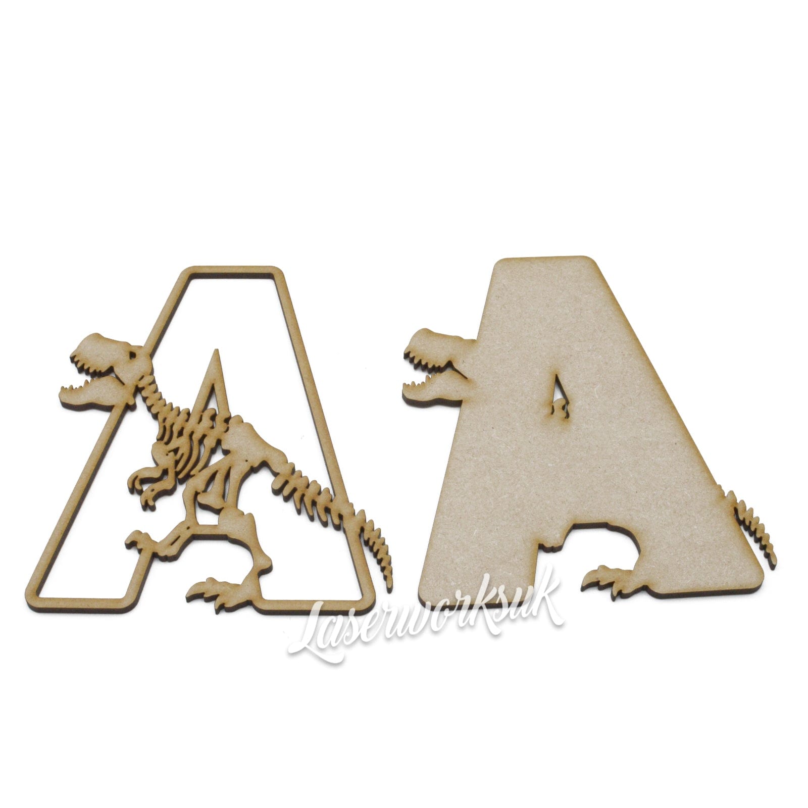 T-Rex Skeleton Dinosaur Alphabet Letters - Full Alphabet Set Available - LaserworksUK