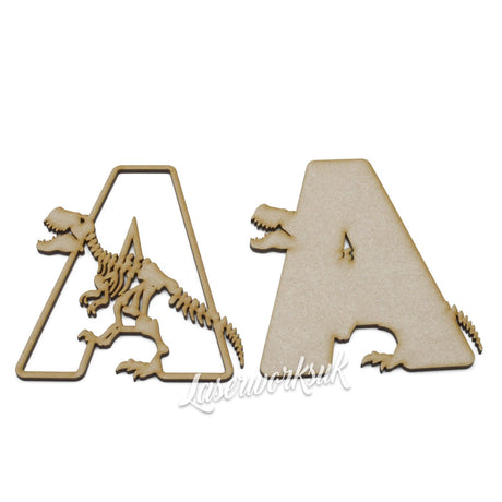 T-Rex Skeleton Dinosaur Alphabet Letters - Full Alphabet Set Available - LaserworksUK