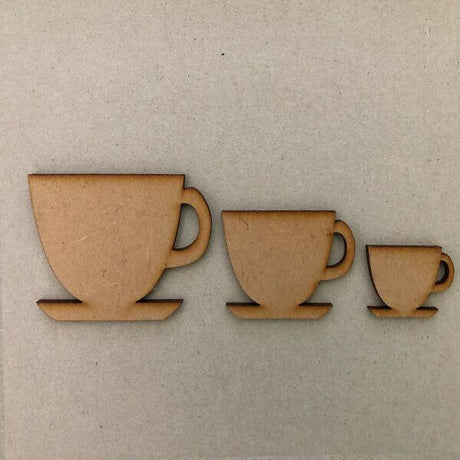 Tea Coffee Cup MDF Craft Shapes - LaserworksUK