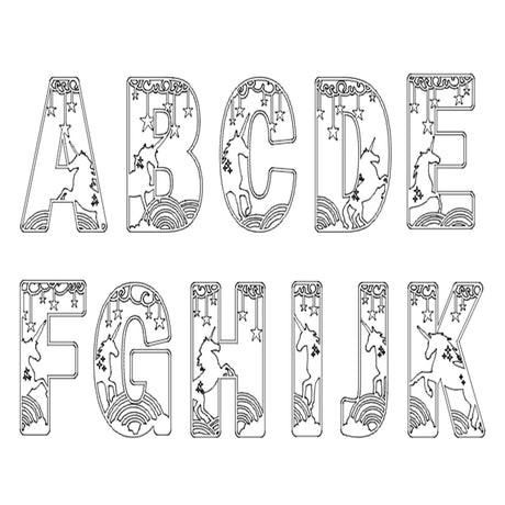 Unicorn Theme Layered Letters - Full Alphabet Set Available - LaserworksUK