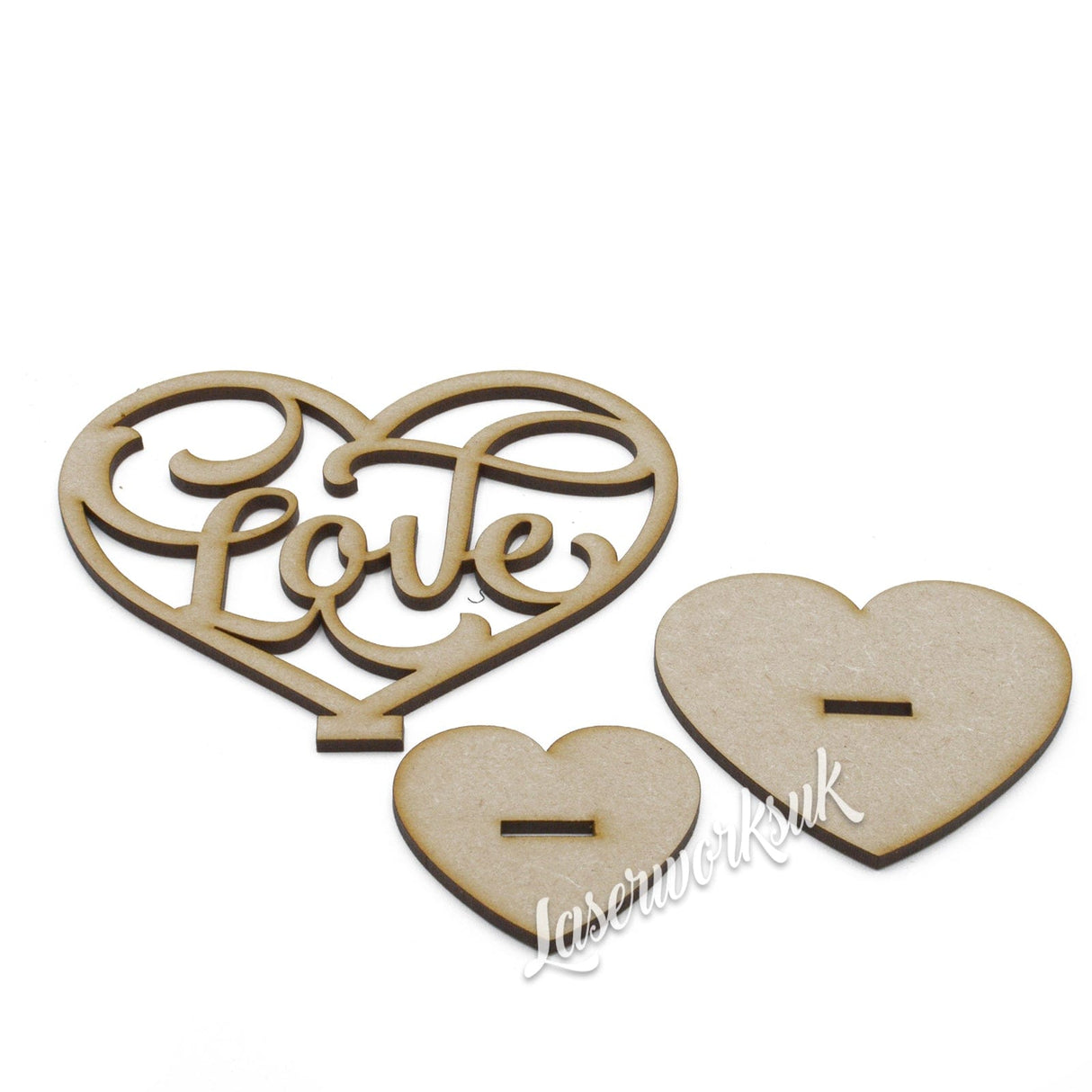 Valentines Day Love Heart - Free Standing Plaque - LaserworksUK