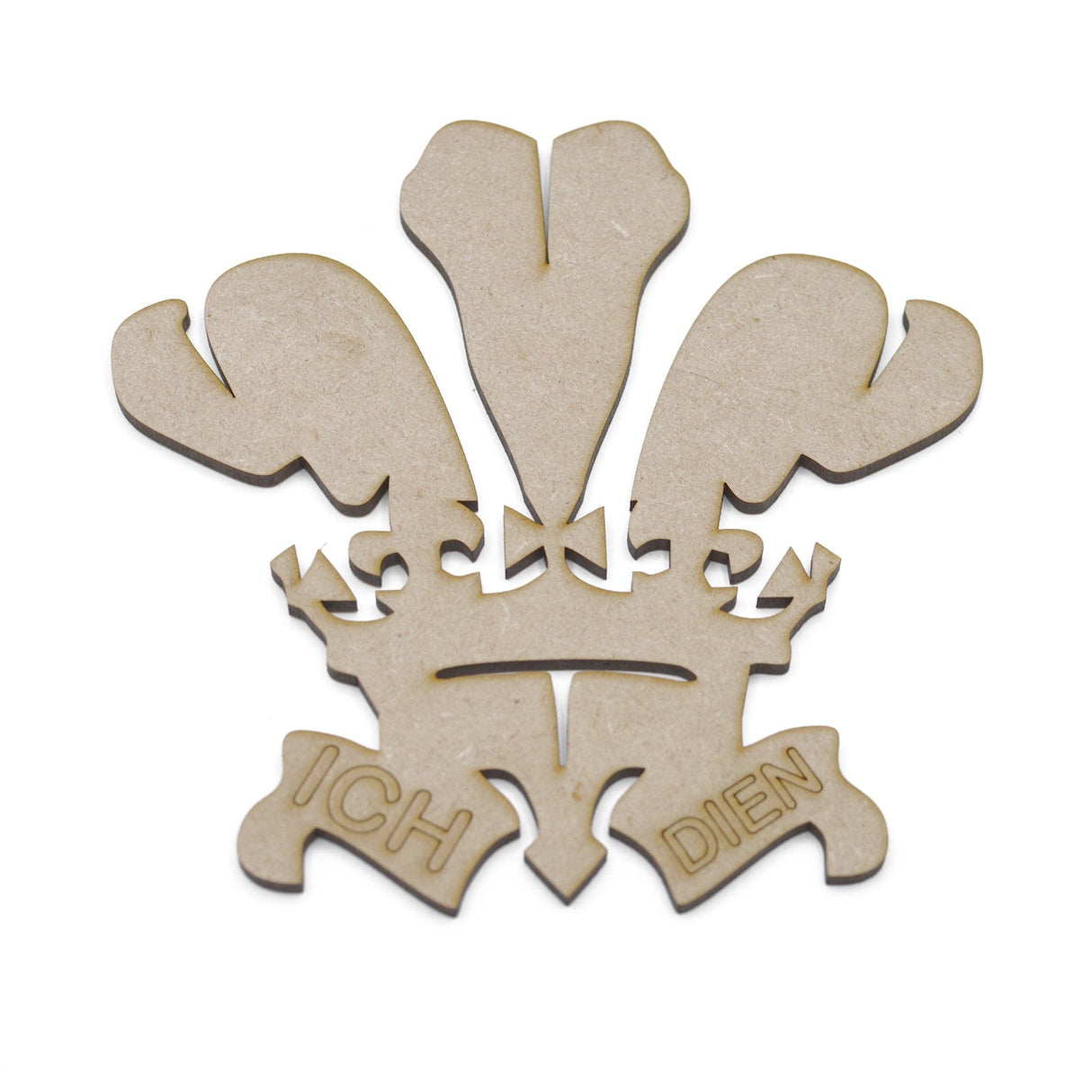 Wales Ich Dien Feathers - Wooden Craft Shapes - LaserworksUK