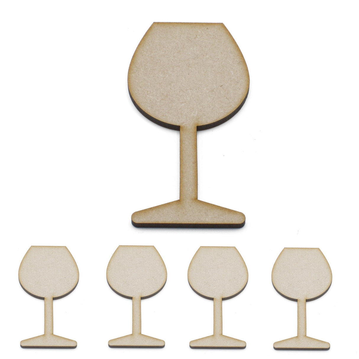 Wine Glass Craft Shapes, Wooden MDF Embellishments - LaserworksUK