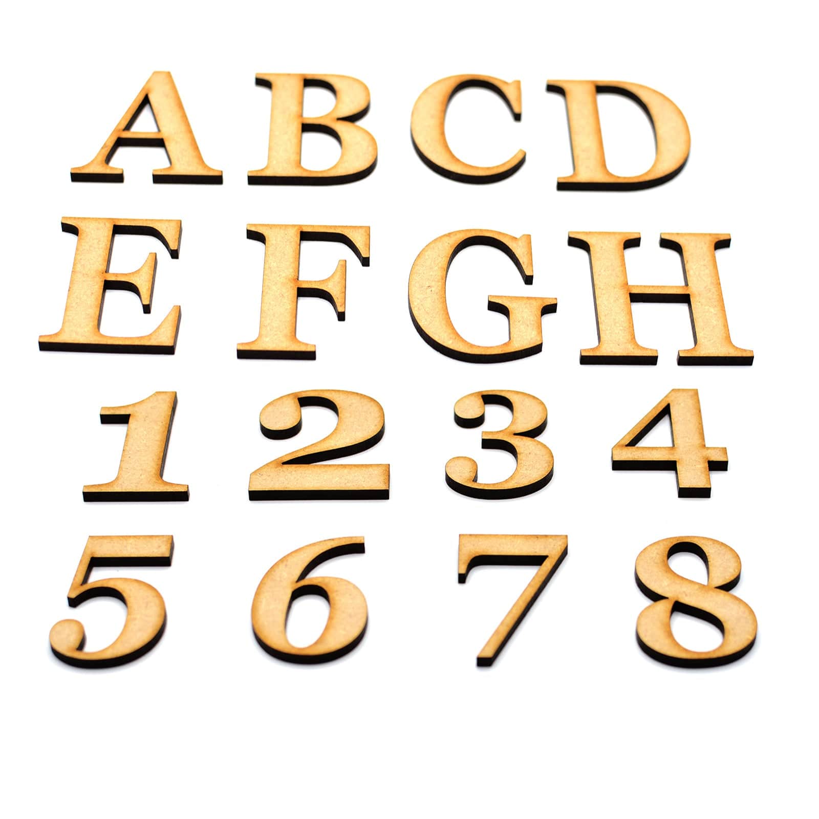 Wooden Letters - Large Small Georgia Bold 2cm-40cm - LaserworksUK