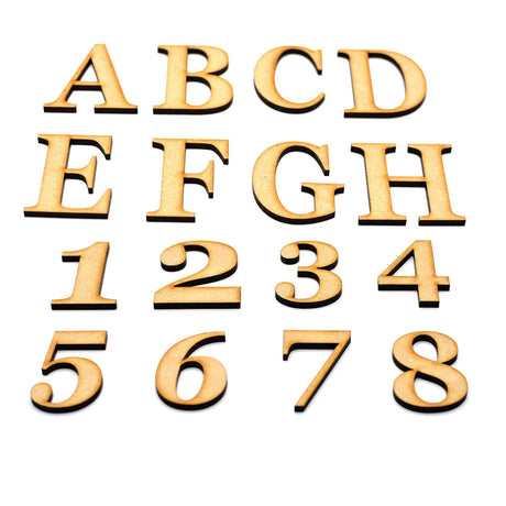 Wooden Letters - Large Small Georgia Bold 2cm-40cm - LaserworksUK