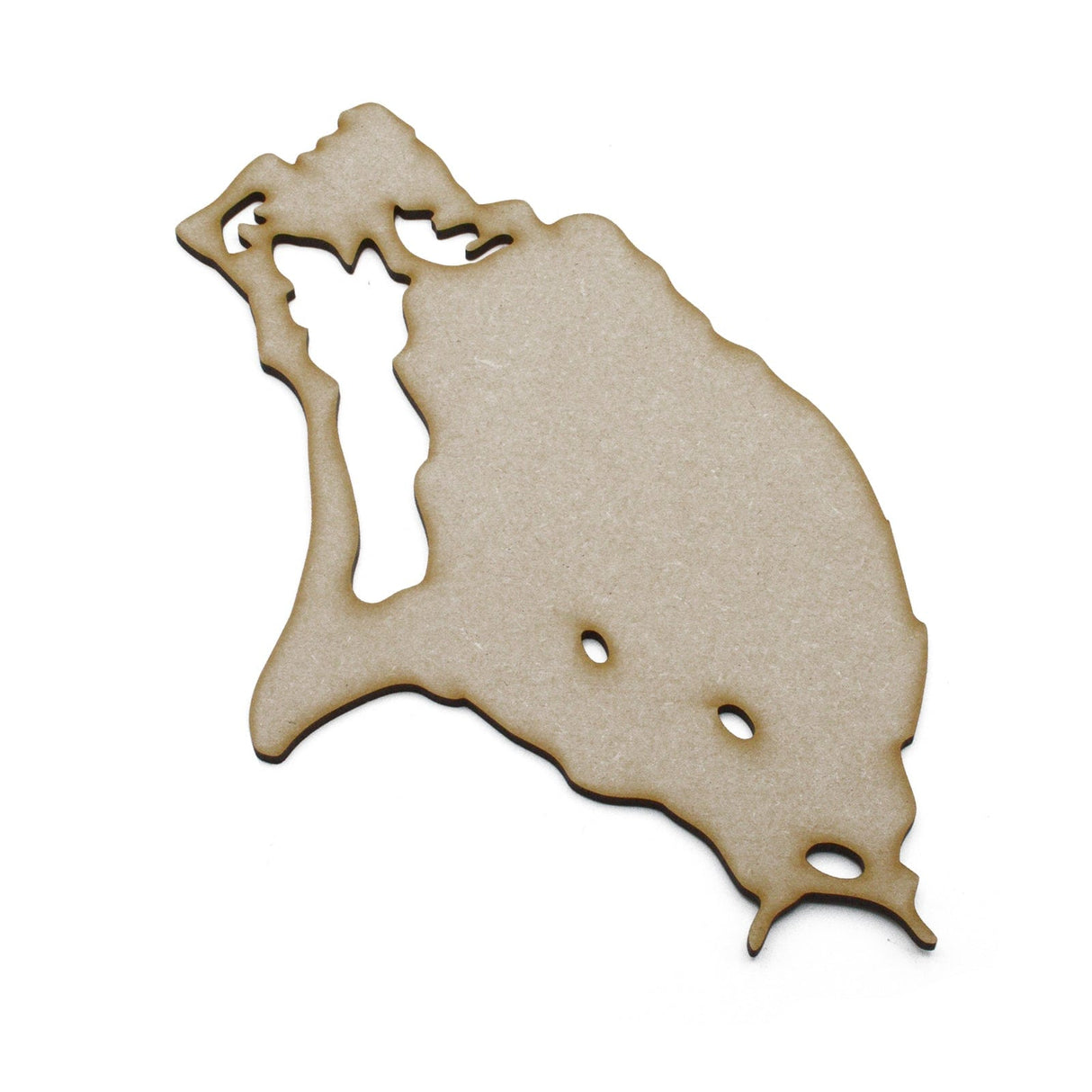 Wooden Barbuda Maps - Caribbean island Map Shape - LaserworksUK