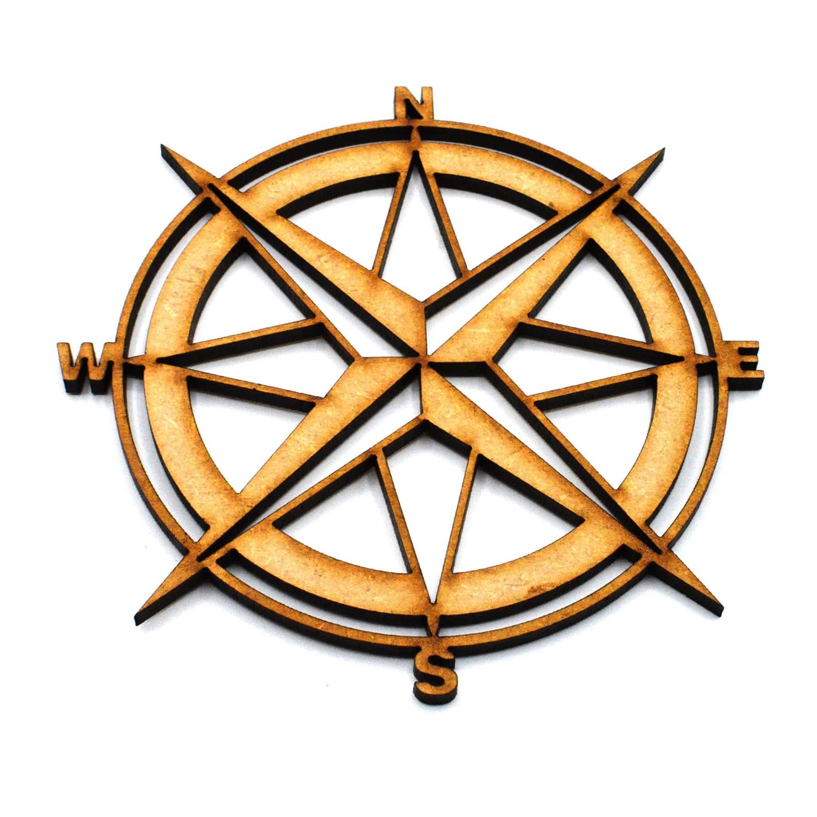 Wooden Compass Craft Shapes - Ships Boat Compass Wheel - LaserworksUK