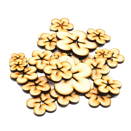 Wooden Craft Flower Shapes Perfect For Crafts - LaserworksUK