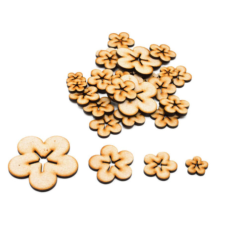 Wooden Craft Flower Shapes Perfect For Crafts - LaserworksUK