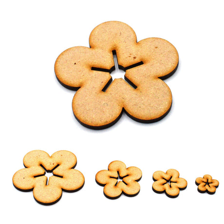 Wooden Craft Flower Shapes Perfect For Crafts - LaserworksUK