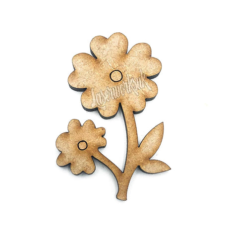 Wooden Craft Flowers on Stems - Perfect For Crafts - LaserworksUK