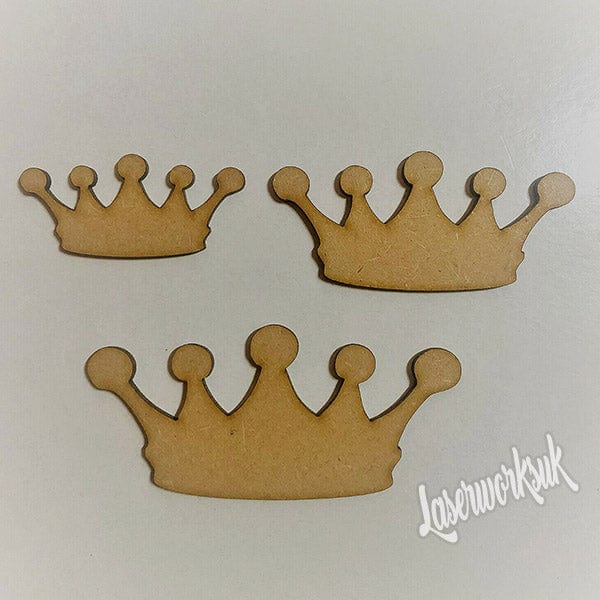 Wooden Crown Craft Shapes - Kings Head Band - LaserworksUK