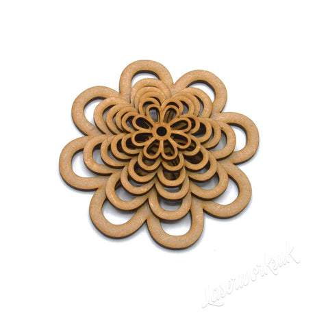Wooden Daisy Flower Outline Shapes - Craft Flower - LaserworksUK