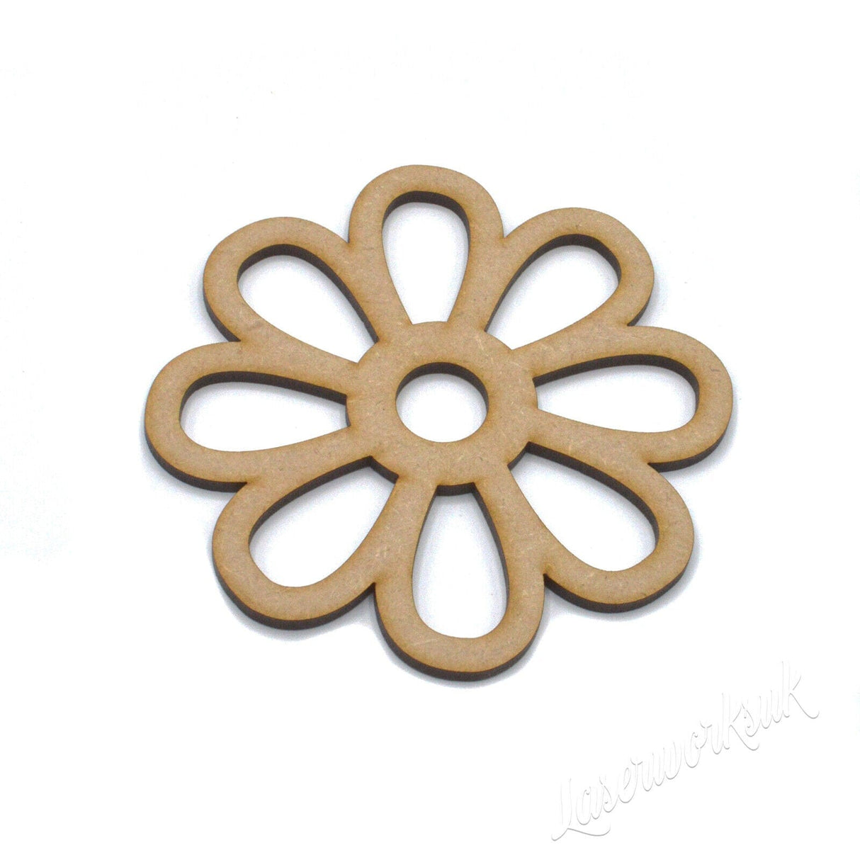 Wooden Daisy Flower Outline Shapes - Craft Flower - LaserworksUK