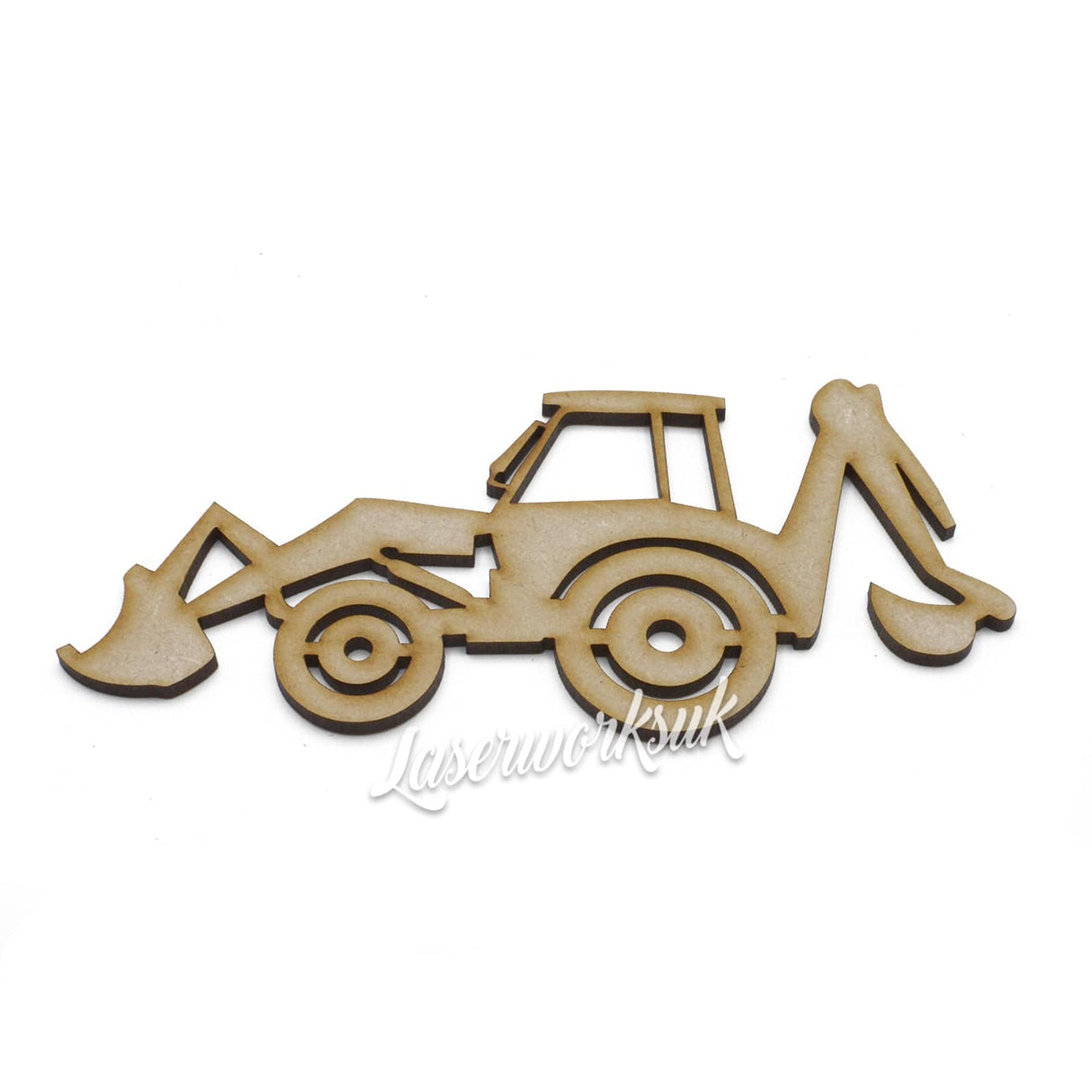 Wooden Digger JCB Craft Shapes - LaserworksUK