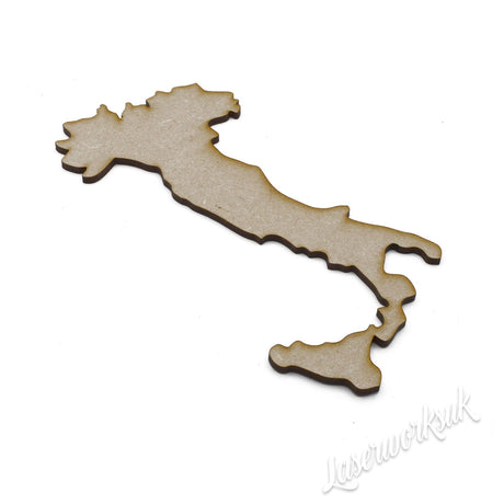 Wooden Italy Craft Maps - Italian Map Outline Shapes - LaserworksUK