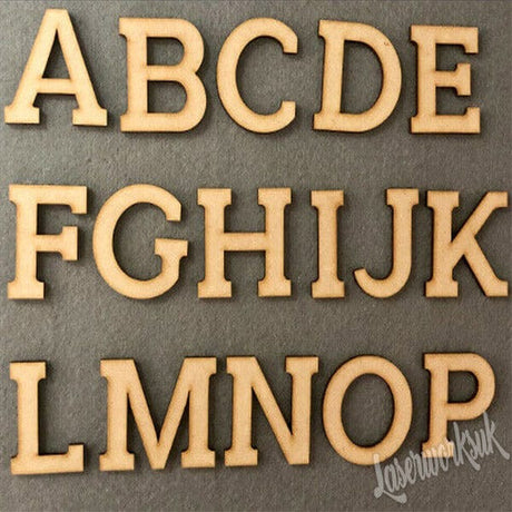 Wooden Large Big Letters Toy Box 2cm - 40cm MDF Alphabet - LaserworksUK