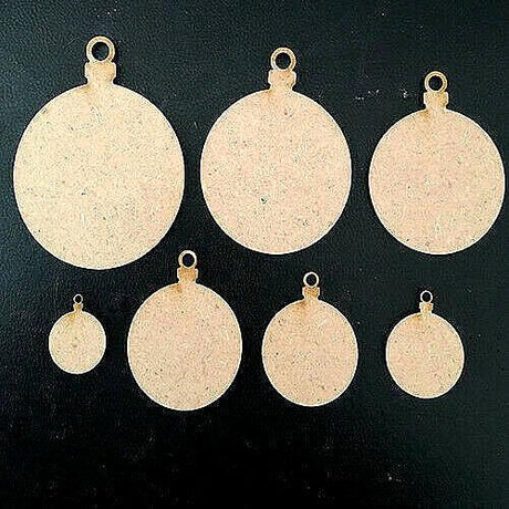 Wooden MDF Christmas Baubles Xmas Tree Decoration Tags - LaserworksUK