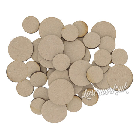 Wooden MDF Craft Circle Shapes - LaserworksUK