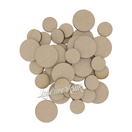 Wooden MDF Craft Circle Shapes - LaserworksUK