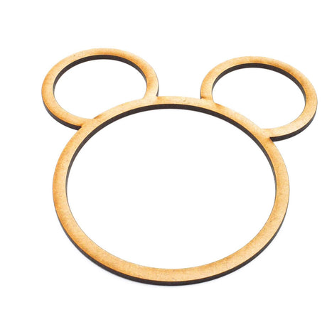 Wooden MDF Mickey Mouse Style Head Outline Shape - LaserworksUK