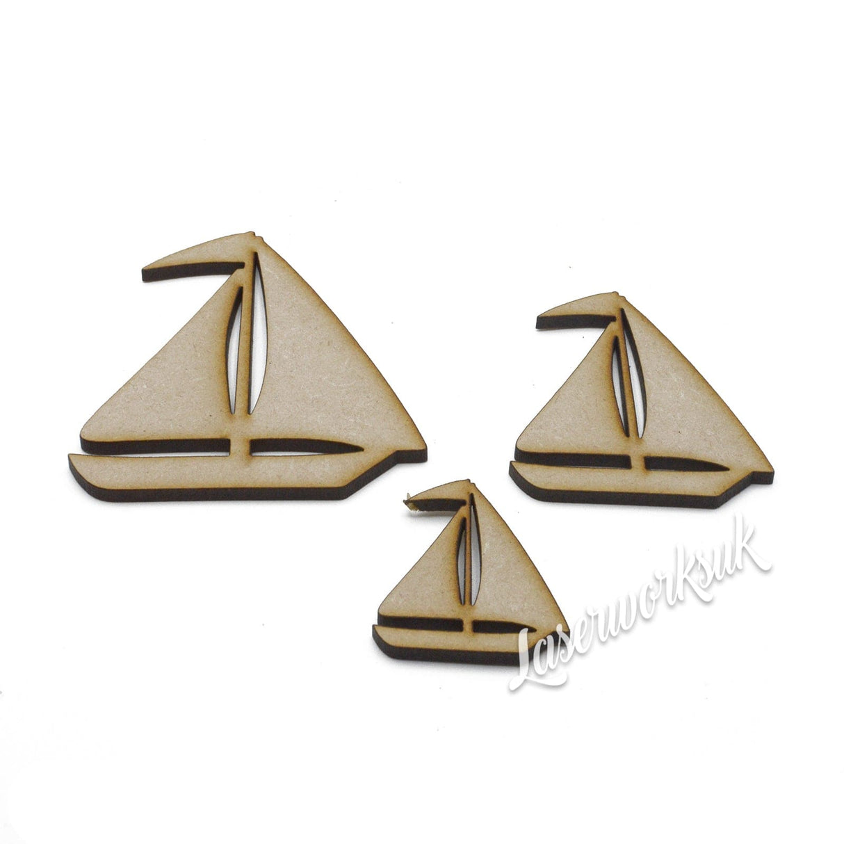 Wooden MDF Sailing Boat | Yacht Shapes | Craft Shape - LaserworksUK