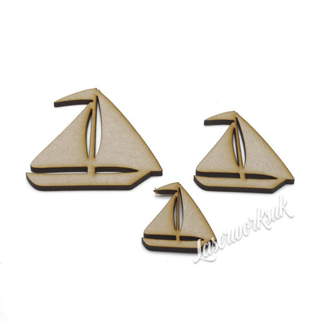 Wooden MDF Sailing Boat | Yacht Shapes | Craft Shape - LaserworksUK
