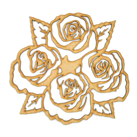 Wooden Rose Bouquet Craft Flower Shapes | Wooden Craft Roses - LaserworksUK