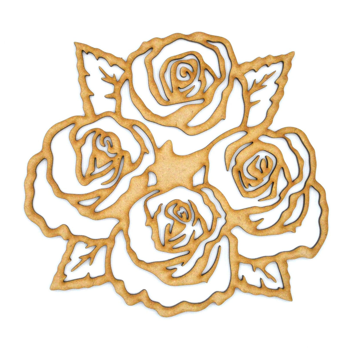 Wooden Rose Bouquet Craft Flower Shapes | Wooden Craft Roses - LaserworksUK