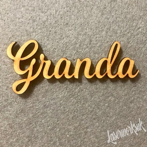 Wooden Script Words - Craft Names - Mum, Mummy, Mother, Mam, Mother - Laserworksuk