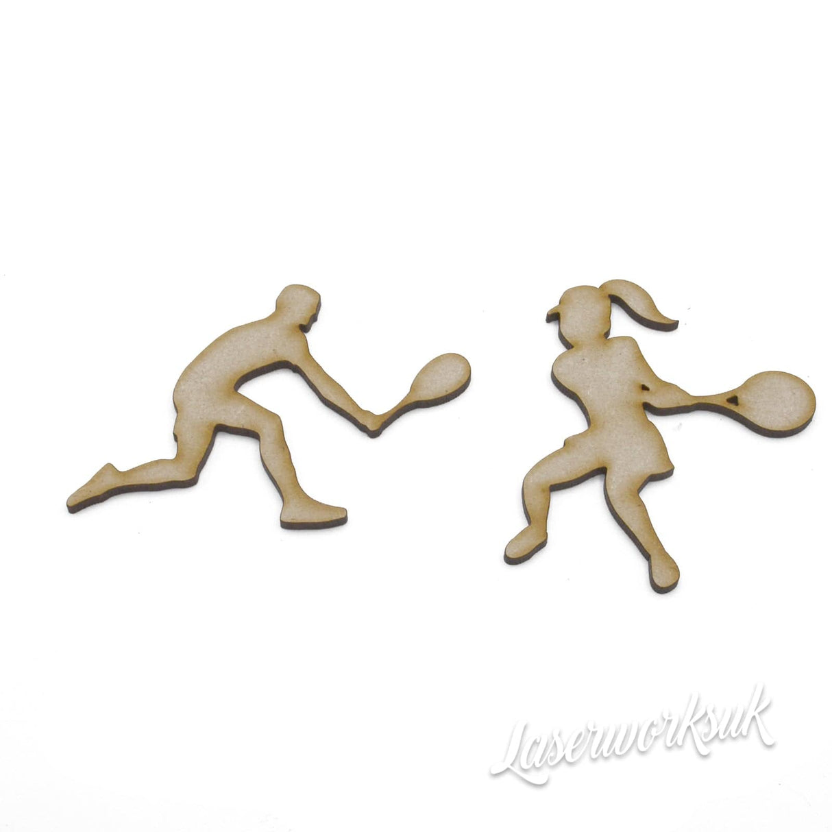 Wooden Tennis Player Boy and Girl - Craft Shapes - LaserworksUK
