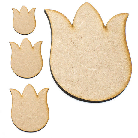 Wooden Tulip Craft Flower Shapes - Perfect For Crafts - LaserworksUK