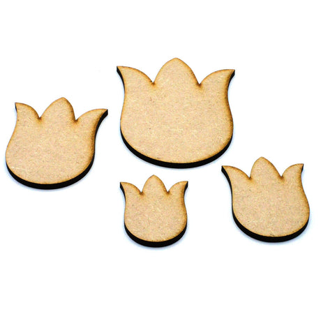 Wooden Tulip Craft Flower Shapes - Perfect For Crafts - LaserworksUK